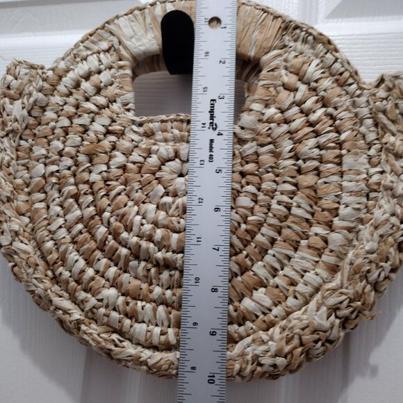 Urban Expressions Straw Woven Mini Top Handle Bag Natural Raffia Boho Summer Pur - Picture 8 of 9